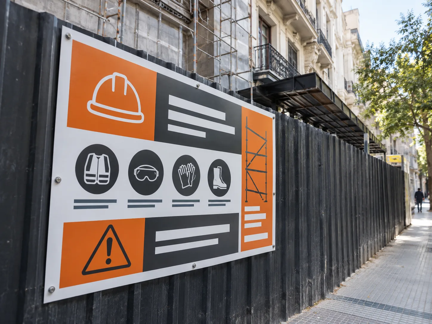 Cartel de obra impreso en PVC para señalización y seguridad